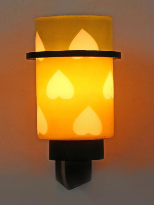 designer hand decorative colorful glass wall lamp light with stylish wooden fitting ( set of two )-el75 - 15489790 - Very Small Image - 1