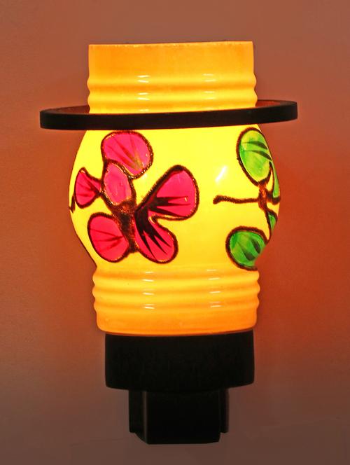 designer hand decorative colorful glass wall lamp light with stylish wooden fitting ( set of two )-el76 - 15489791 - Very Small Image - 1