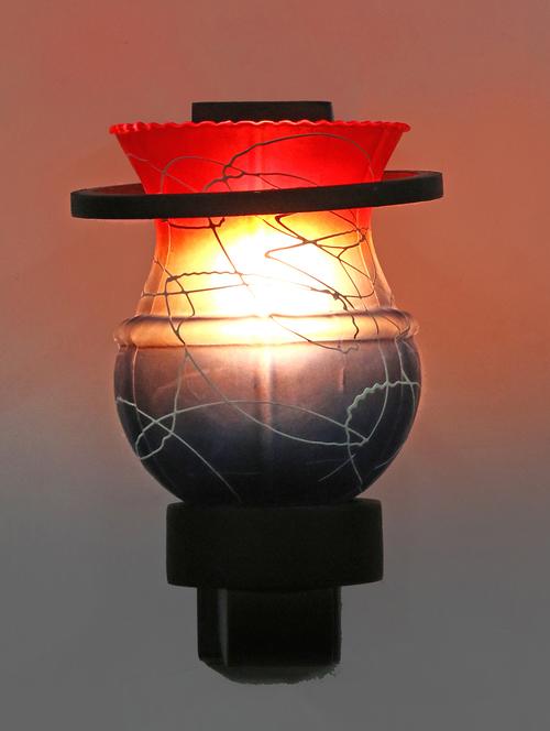 designer hand decorative colorful glass wall lamp light with stylish wooden fitting ( set of two )-el87 - 15489802 - Very Small Image - 1