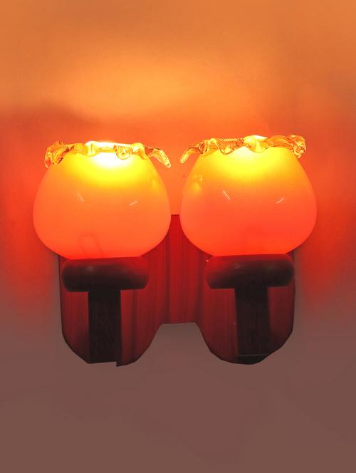 stylish twins hand decorative colorful glass wall lamp light with royal wooden fitting (set of two) dn-2wa168 - 15489886 - Very Small Image - 1