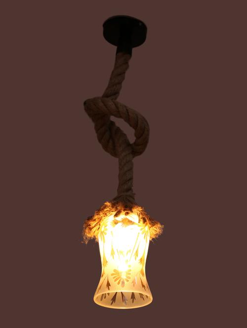 ultra stylish pendant ceiling lamp light hanging in rope with hand decorative designer glass shade (set of two ) rf49 - 15490307 - Very Small Image - 1