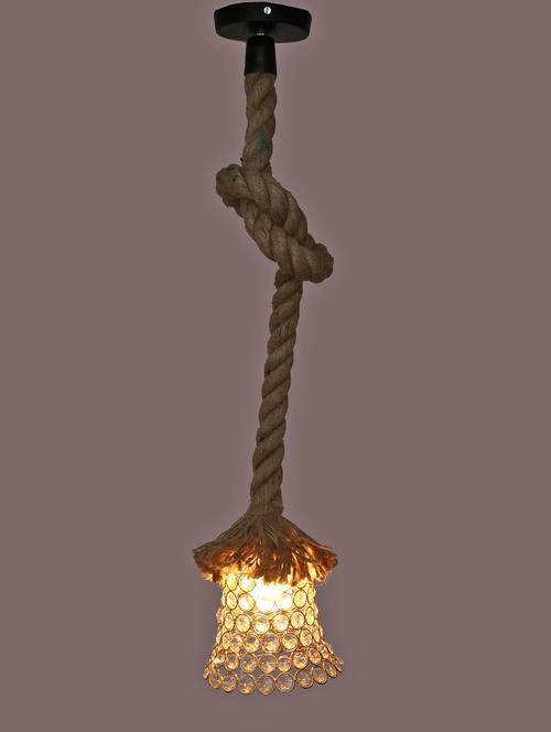 ultra stylish pendant ceiling lamp light hanging in rope with hand decorative designer glass shade (set of two ) rf50 - 15490308 - Very Small Image - 1