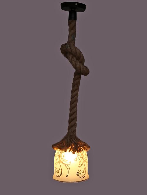 ultra stylish pendant ceiling lamp light hanging in rope with hand decorative designer glass shade (set of two ) rf56 - 15490314 - Very Small Image - 1