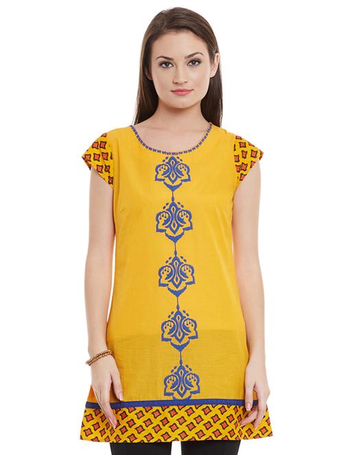 women round neck rubber printed kurti - 15490685 - Very Small Image - 1