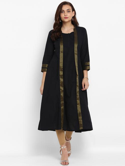 lace detaling anarkali kurta - 15490912 - Very Small Image - 1