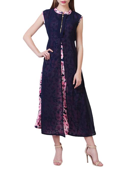 floral layered belted dress - 15491018 - Very Small Image - 1