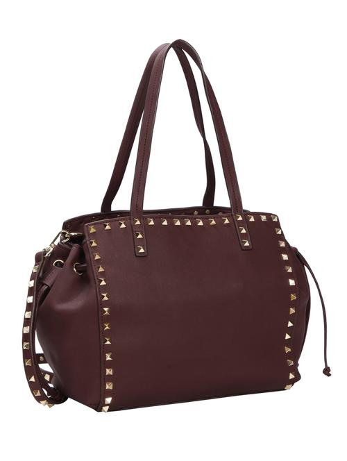 maroon leatherette (pu) handbag - 15491065 - Very Small Image - 1