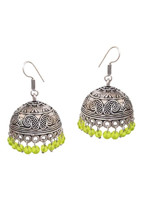 yellow silver tone oxidized earrings - 15492498 - Very Small Image - 1
