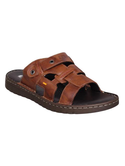 tan leather slip on slippers - 15492914 - Very Small Image - 1