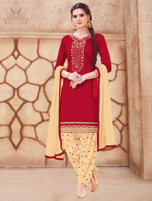 embroidered unstitched salwar suit - 15493145 - Very Small Image - 1