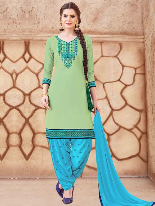 embroidered unstitched salwar suit - 15493146 - Very Small Image - 1