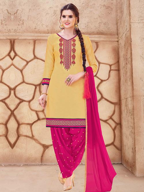 embroidered unstitched salwar suit - 15493150 - Very Small Image - 1