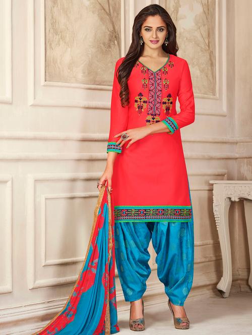 embroidered unstitched salwar suit - 15493160 - Very Small Image - 1