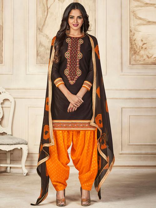 embroidered unstitched salwar suit - 15493162 - Very Small Image - 1