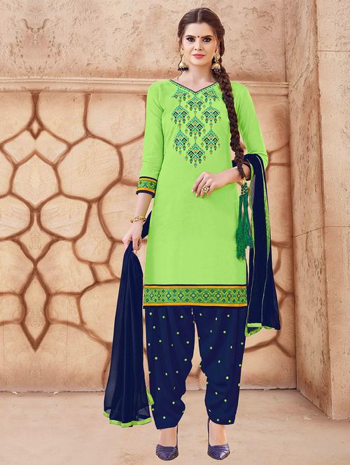 embroidered unstitched salwar suit - 15493216 - Very Small Image - 1