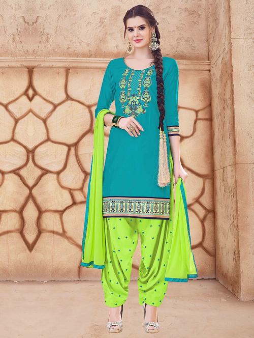 embroidered unstitched salwar suit - 15493217 - Very Small Image - 1