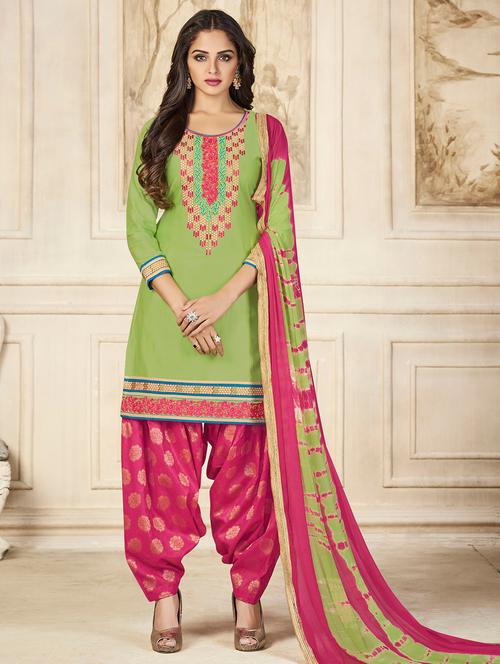 embroidered unstitched salwar suit - 15493219 - Very Small Image - 1