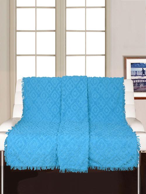 soft cotton unique design tufted set of 2 throws - 15493313 - Very Small Image - 1