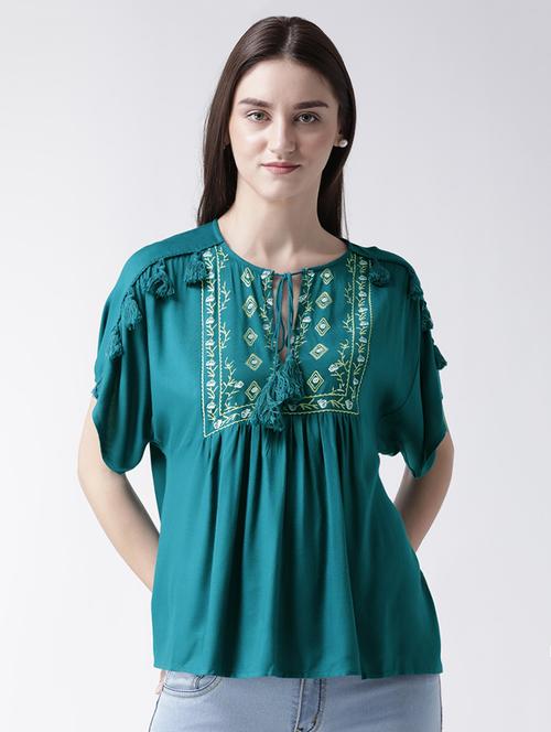 tassel detail embroidered top - 15493647 - Very Small Image - 1