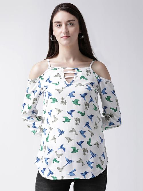 ladder cut out cold shoulder top - 15493661 - Very Small Image - 1