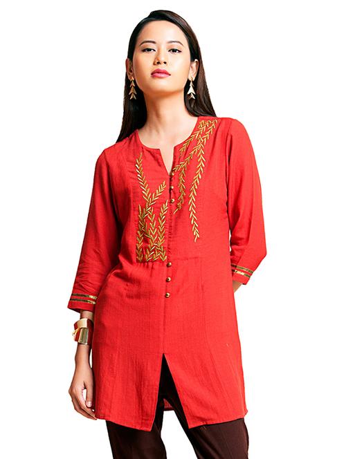 embroidered a-line kurti - 15494738 - Very Small Image - 1
