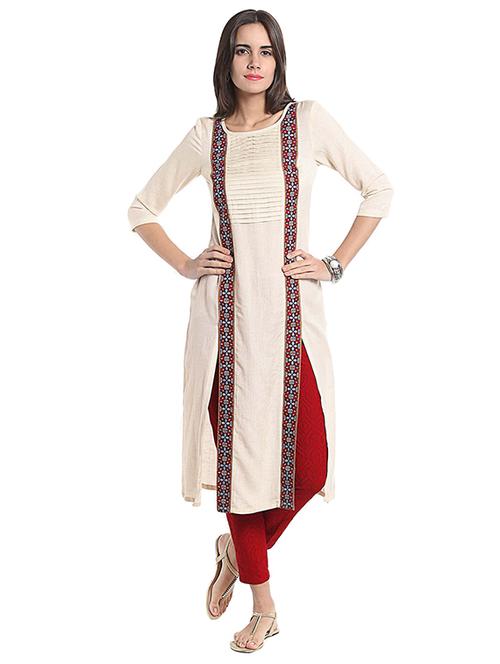 straight double slit kurta - 15494849 - Very Small Image - 1