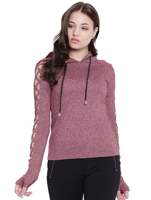 cut sleeved hoodie top - 15494865 - Very Small Image - 1