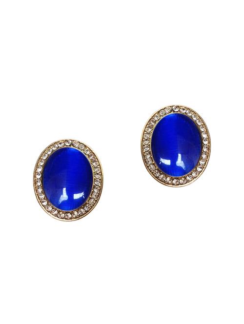 blue gold tone stone earrings - 15495663 - Very Small Image - 1