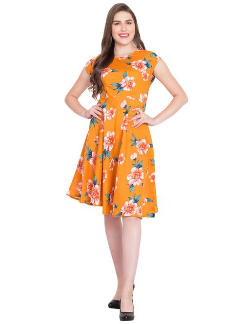 floral belted flared dress - 15496568 - Very Small Image - 1