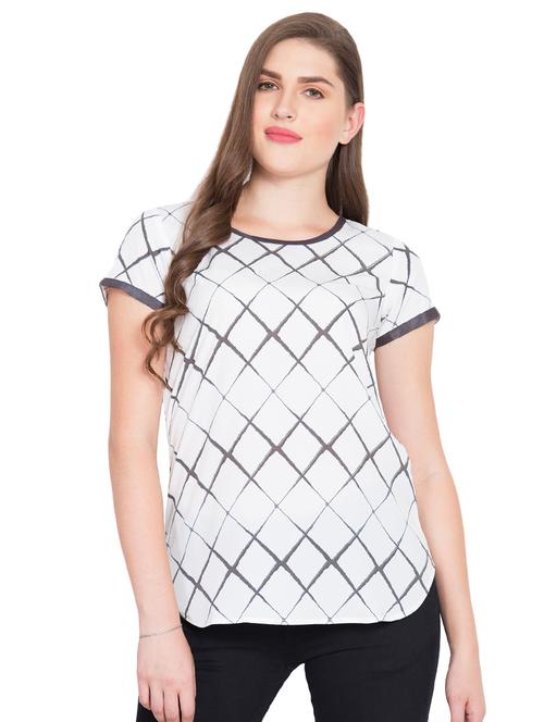 curved hem checkered top - 15496582 - Very Small Image - 1