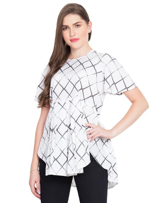 checkered pleated tunic - 15496583 - Very Small Image - 1