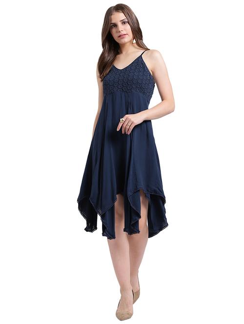 crochet detail asymmetric dress - 15496647 - Very Small Image - 1