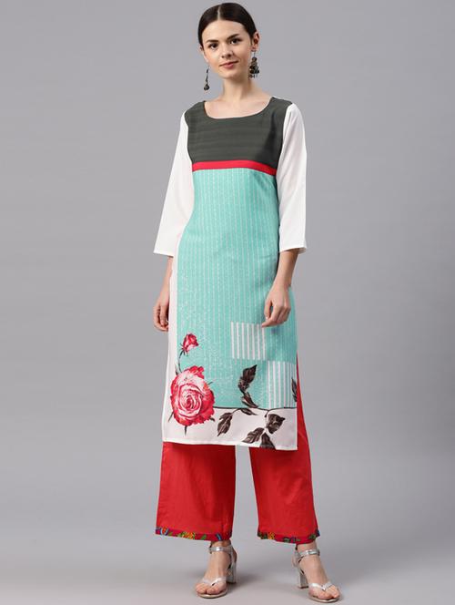 digital print straight kurta - 15496836 - Very Small Image - 1