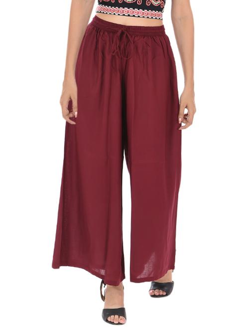 drawstring waist flared palazzo - 15497382 - Very Small Image - 1