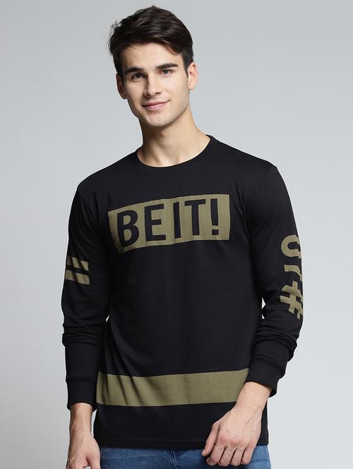 black typographic cut & sew t-shirt - 15497578 - Very Small Image - 1