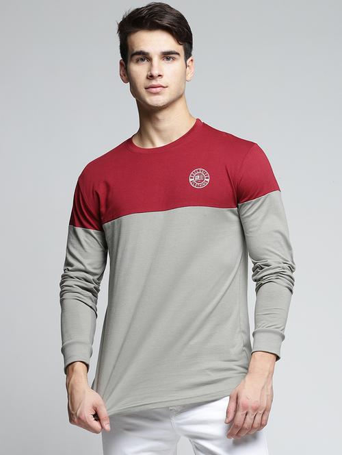 grey color block t-shirt - 15497598 - Very Small Image - 1