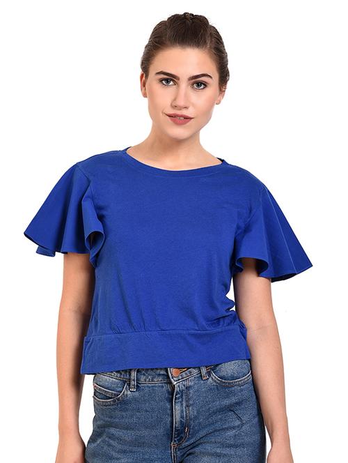 flutter sleeved regular top - 15497651 - Very Small Image - 1