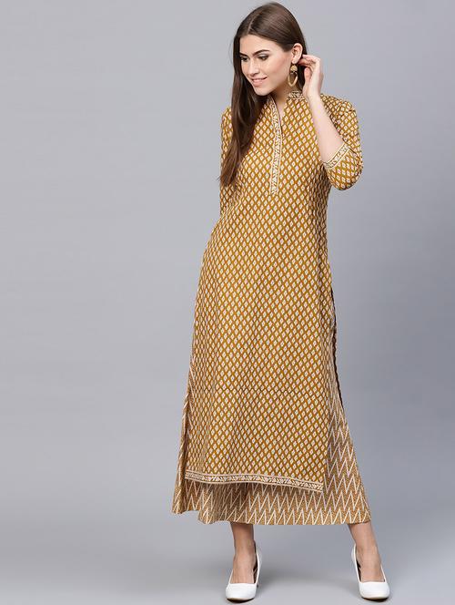 printed kurta with printed palazzo set - 15497669 - Very Small Image - 1