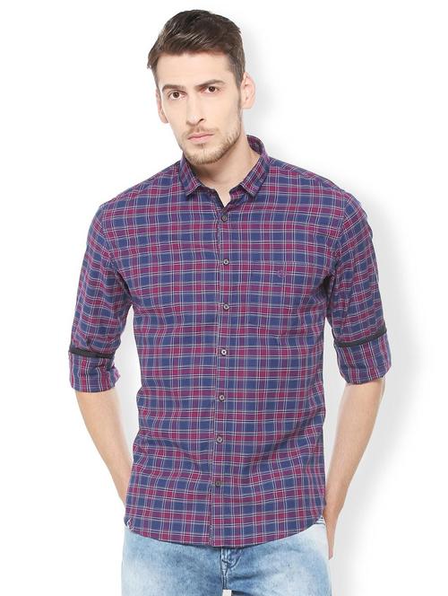 blue cotton casual shirt - 15497713 - Very Small Image - 1