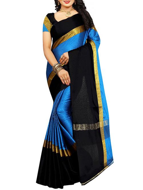 contrast zari border bhagalpuri saree with blouse - 15497816 - Very Small Image - 1