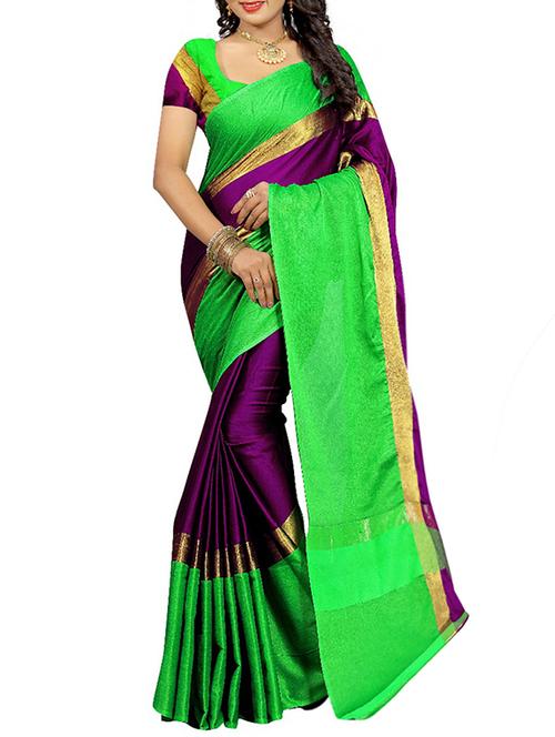 contrast zari border bhagalpuri saree with blouse - 15497821 - Very Small Image - 1
