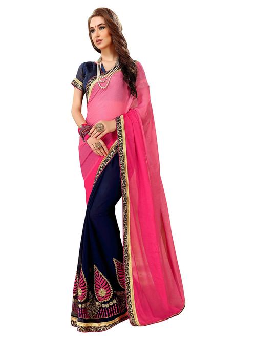 zari embroidered maheshwari saree with blouse - 15497988 - Very Small Image - 1