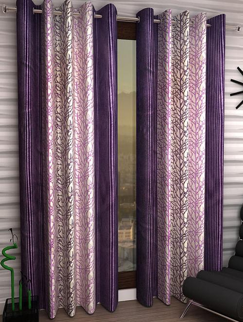 set of 2 polyester long door curtains - 15498408 - Very Small Image - 1