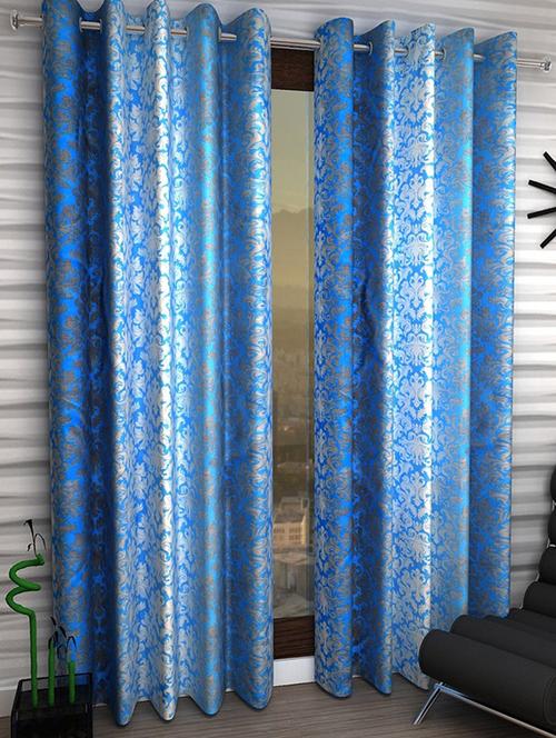set of 4 polyester long door curtains - 15498489 - Very Small Image - 1