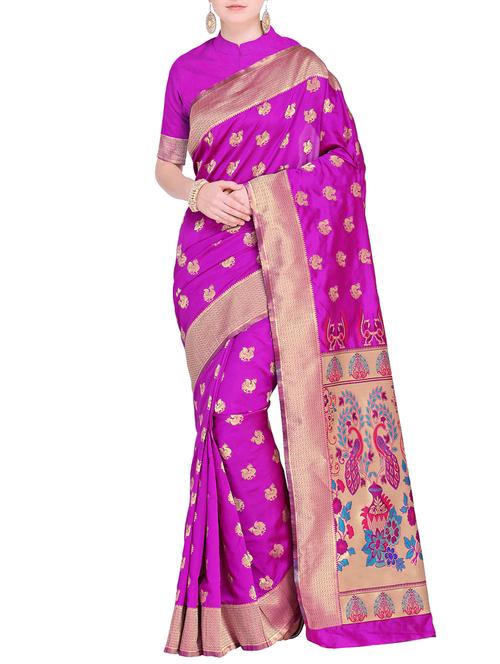conversational paithani saree with blouse - 15498595 - Very Small Image - 1