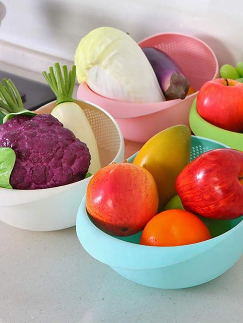 plastic bowl and strainer (multicolour) - 15498881 - Very Small Image - 1