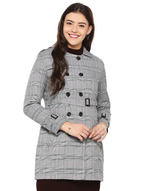 double breasted checkered trench coat - 15498963 - Very Small Image - 1