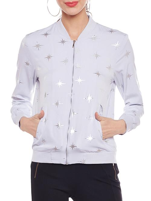 star print mandarin collar jacket - 15502653 - Very Small Image - 1