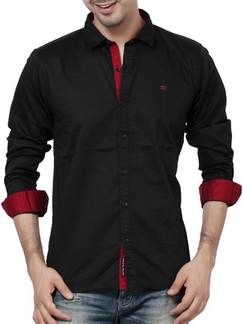 black cotton casual shirt - 15503552 - Very Small Image - 1