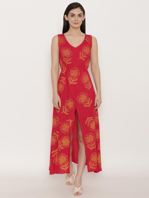 elasticated waist printed dress - 15503580 - Very Small Image - 1